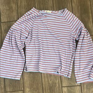 Madewell Rust and Blue Striped Knit Top